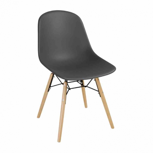 Chaise moulée PP avec structure métallique Arlo grise (lot de 2)