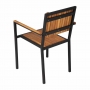 Fauteuils en acier et acacia (lot de 4)