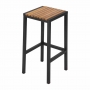 Tabourets de bar en acier et acacia (lot de 2)