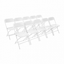 Chaises pliantes blanches (lot de 10)