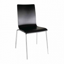 Chaise dossier carré noire lot de 4