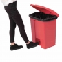 Poubelle de cuisine à pédale rouge 65L