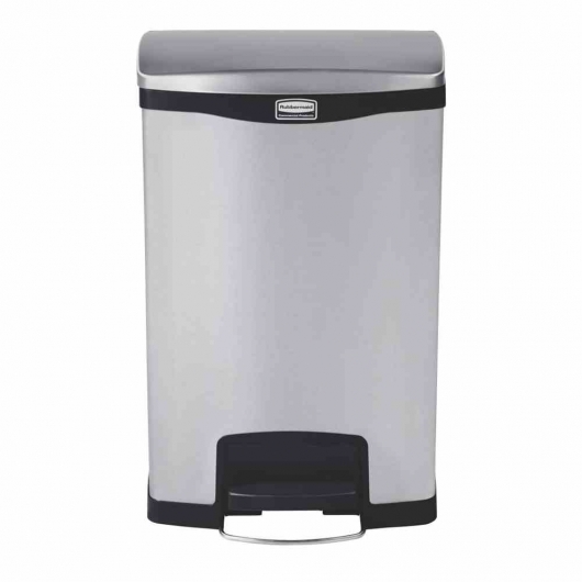 Poubelle à pédale frontale inox Slim Jim 50L