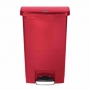 Poubelle à pédale frontale Slim Jim rouge 50L