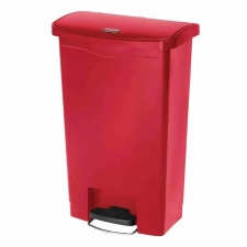 Poubelle à pédale frontale Slim Jim rouge 50L