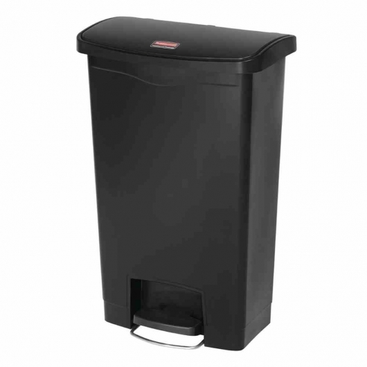 Poubelle à pédale frontale Slim Jim noire 50L