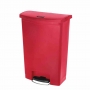 Poubelle à pédale frontale Slim Jim rouge 90L