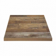 Plateau de table carré effet bois vieilli - 60 cm