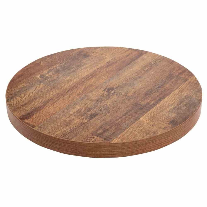 Plateau de table rond 60 cm effet bois vieilli - Boulevard des pros