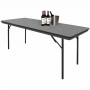 Table rectangulaire pliante grise en ABS 1830mm