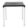 Table carrée avec pieds aluminium noire 750mm