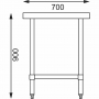 Table en acier inoxydable sans rebord 1800 x 700mm