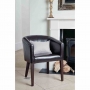 Fauteuil en simili cuir marron foncé