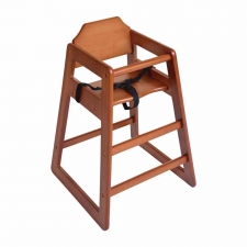 Chaise haute en bois finition bois foncé