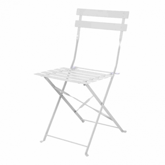 Lot de 2 chaises de terrasse en acier coloré grises