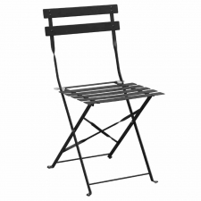 Lot de 2 chaises de terrasse en acier coloré noires