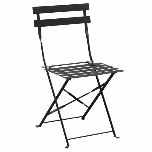 Lot de 2 chaises de terrasse en acier coloré noires