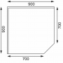 Table d'angle inox 700 mm