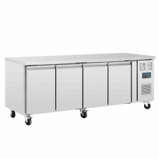 Table réfrigérée positive inox 4 portes, capacité 476 L