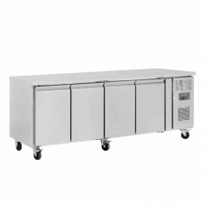 Table réfrigérée positive inox 4 portes, capacité 398 L