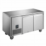 Table réfrigérée positive inox 2 portes pleines, capacité 196 L