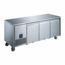 Table réfrigérée positive inox 3 portes pleines, capacité 307 L