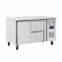 Table réfrigérée positive inox 1 porte 2 tiroirs, capacité 171 L