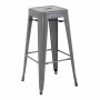 Tabourets hauts Bistro en acier galvanisé gris métallisé (lot de 4)