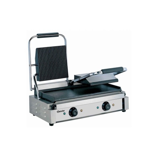 Grill contact double 3600 surface rainurée-lisse