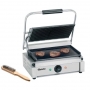 Grill contact "Panini" surface rainurée-lisse