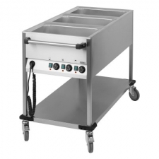 Chariot bain-marie à eau 3 cuves GN 1/1