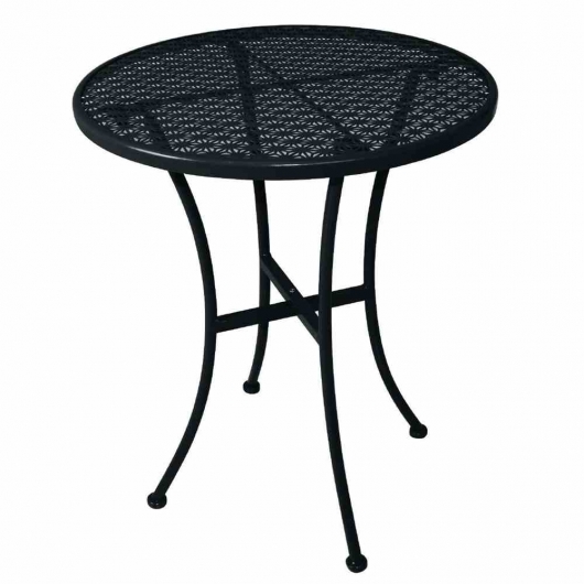 Table de bistro ronde en acier ajouré noire Ø 600 mm