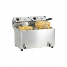 Friteuse électrique avec vanne de vidange 2 x 10 litres 