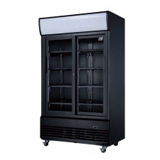 Armoire à boissons 2 portes battantes bandeau lumineux 800 L