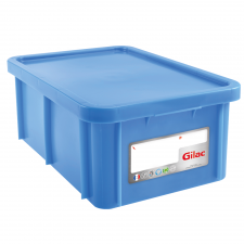 Bac HACCP 35 L rectangulaire + couvercle - bleu 