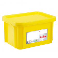 Bac HACCP 15 L rectangulaire + couvercle - jaune 