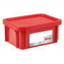 Bac HACCP 12 L rectangulaire + couvercle - rouge 