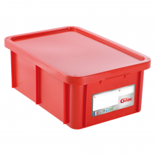 Bac HACCP 35 L rectangulaire + couvercle - rouge 