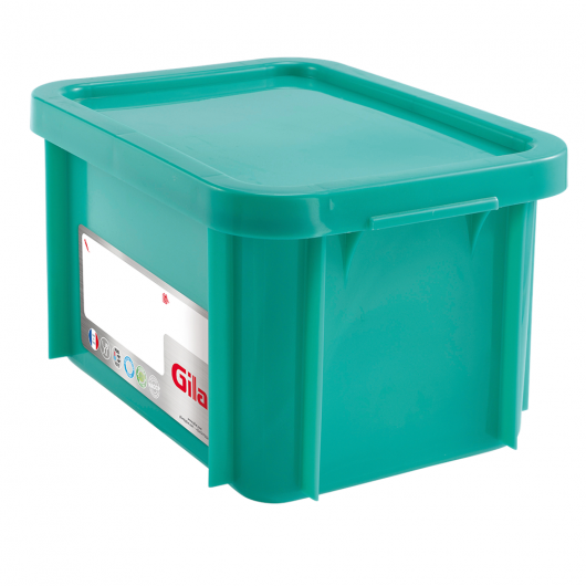 Bac HACCP 15 L rectangulaire + couvercle - vert 