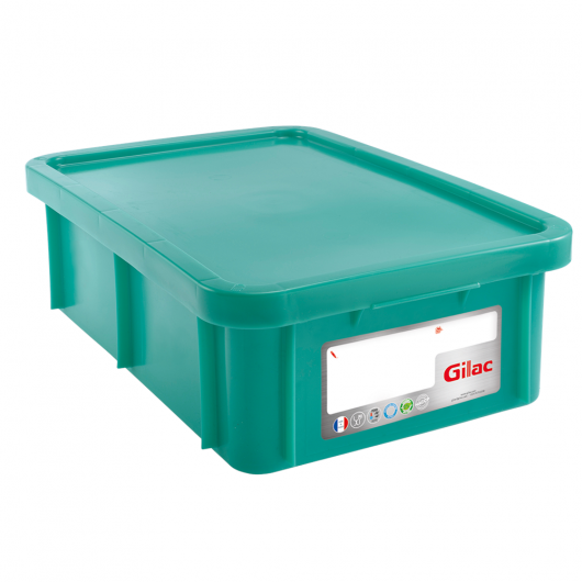 Bac HACCP 25 L rectangulaire + couvercle - vert 