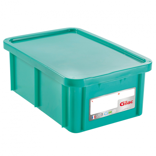 Bac HACCP 35 L rectangulaire + couvercle - vert 