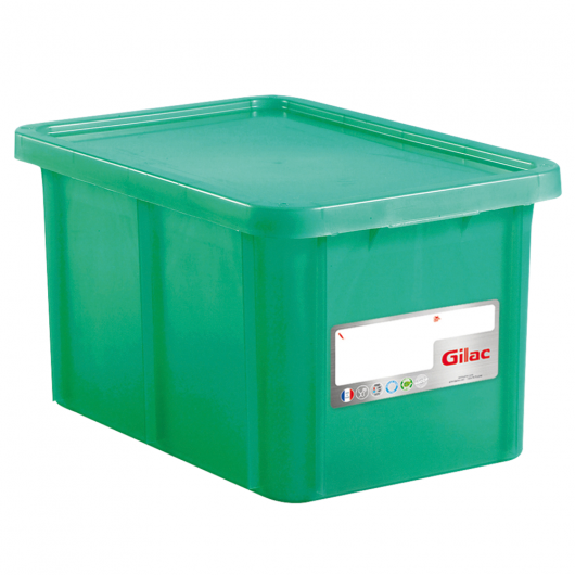 Bac HACCP 55 L rectangulaire + couvercle - vert 