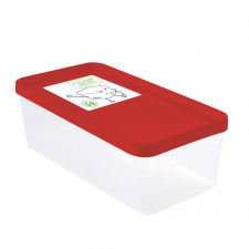 Boîte hermétique 1,2 L + couvercle rouge - lot de 12