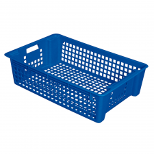 Caisse ajourée empilable emboîtable 600 x 380 x 155 mm 28 L - bleu