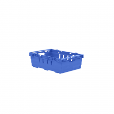Caisse ajourée emboîtable, empilable sur barres 600 x 400 x 167 mm - 28 L – bleu