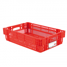 Caisse ajourée empilable emboitable 600 x 400 x 146 mm HACCP - 27 L - rouge