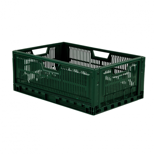 Caisse pliable empilable 600 x 400  x 235 mm 47 L - vert