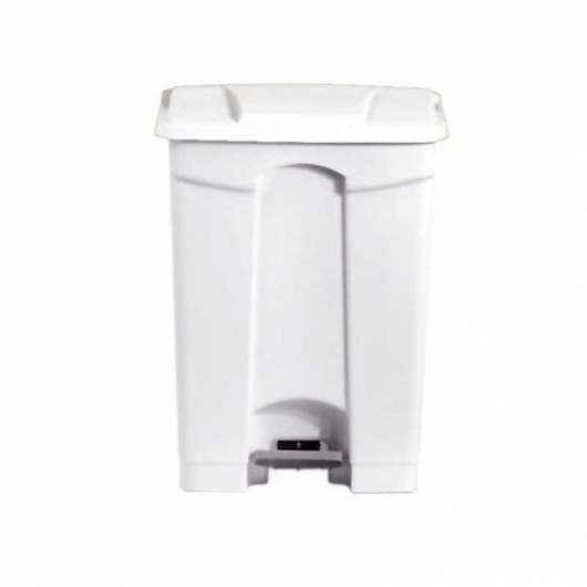 Poubelle plastique HACCP 90L couvercle blanc