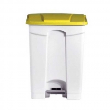 Poubelle plastique HACCP 90L couvercle jaune