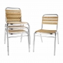 Chaises bistro frêne et aluminium (lot de 4)